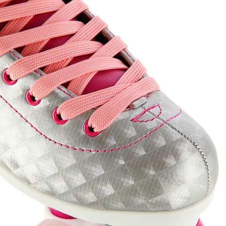 Wrotki Klasyczne Retro Kauczukowe Kółka Różowe Rekreacyjne Sznurowane NILS