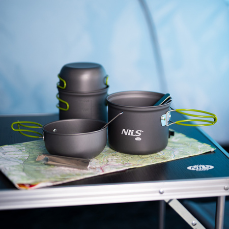 NILS Menażka Turystyczna Harcerska Wojskowa 2 Garnki + 2 Miski Patelnie
