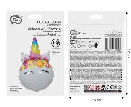Balony Foliowe Urodzinowe Jednorożce Sto Lat Dla Dziewczynki Zestaw 3 szt.