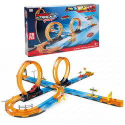 Tor Wyścigowy Samochodowy Pull Back Dla Dzieci 320 cm + 2 Samochody