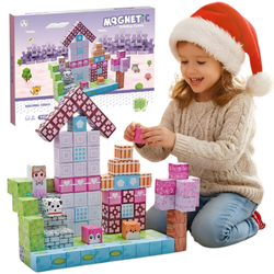 Klocki Magnetyczne Konstrukcyjne Zestaw 110 Elementów Edukacyjne Dla Dzieci