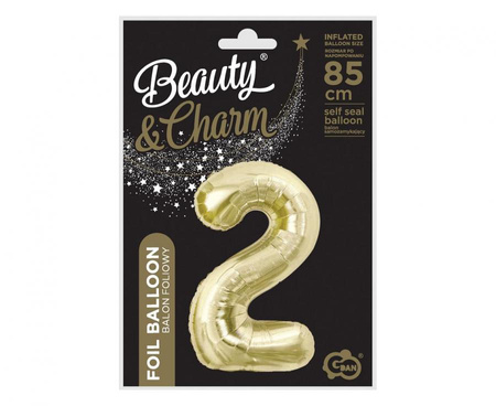 Balon Foliowy Na Urodziny Rocznicę Dekoracja Cyfra 2 85 cm Na Hel GODAN