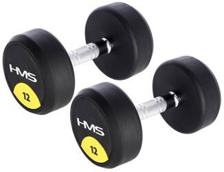 Zestaw 2x Hantla Hantelka Ciężarek Gumowany Chromowany Do Ćwiczeń 12 kg