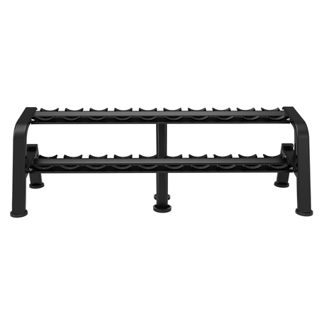 Stojak Na Hantle Ciężarki 20 Miejsc Poziomy Stalowy Dwurzędowy Do 600kg HMS