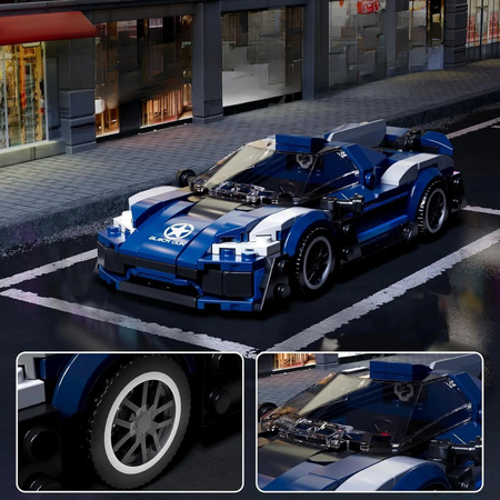 Klocki Konstrukcyjne Auto Samochód Wyścigowy 405 Elementów + Gablota MOULD KING