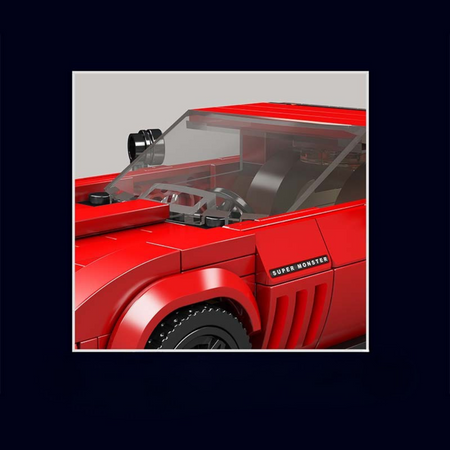 Klocki Konstrukcyjne Auto Samochód Wyścigowy 371 Elementów + Gablota MOULD KING