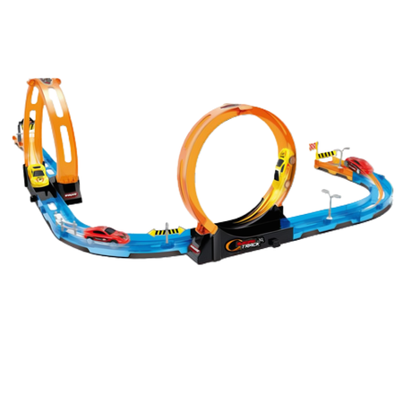 Tor Wyścigowy Samochodowy Pull Back Dla Dzieci 275 cm + 2 Samochody