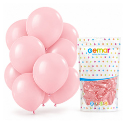 Balony Klasyczne Pastelowe Różowe Lateksowe Na Urodziny GEMAR 19" 25 szt.