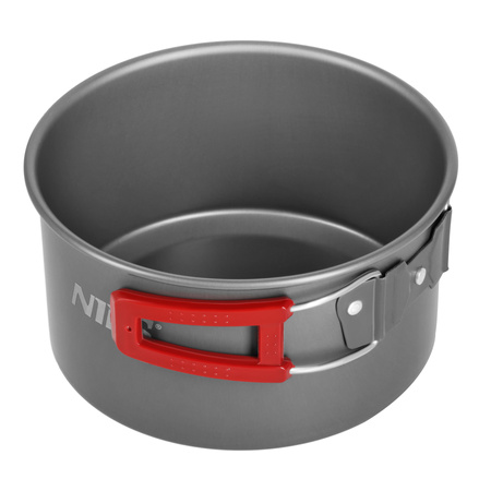 Naczynia Turystyczne Garnek 1,4 L + Patelnia 1,6 L + Sztućce + Karabińczyki