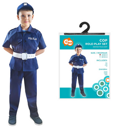 Kostium Przebranie Dla Chłopca Policjant Koszula Spodnie Czapka + Pasek