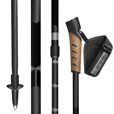 Kije Nordic Walking Regulowane Teleskopowe Do Chodzenia 105-135 cm SPOKEY