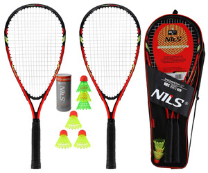 Zestaw 2 Rakiet + 6 Lotek Do Gry W SPEED Badmintona Crossmintona NILS