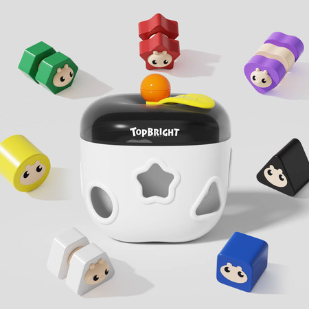 TOP BRIGHT Zabawka Układanka Edukacyjna Jabłko Sorter Kształtów 7 Klocków