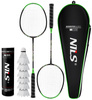 Zestaw 2 Rakiety W Pokrowcu + 6 Lotek Piórkowych Do Gry W Badmintona NILS