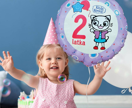 Balony Foliowe Na 2 Urodziny Imprezę Przyjęcie 3 szt. Kicia Kocia i Nunuś