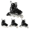 Łyżwy Rolki Regulowane LED Dziecięce Hokejowe 4w1 Łyżworolki Kauczukowe