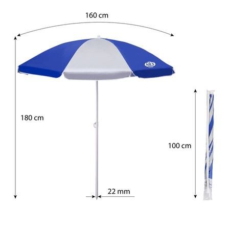 Parasol Plażowy Ogrodowy Składany Filtr UV NILS