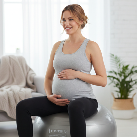 Piłka Gimnastyczna Rehabilitacyjna ANTI-BURST Do Ćwiczeń Fitness 55 cm HMS