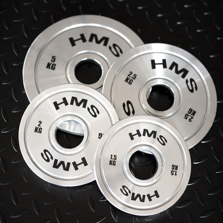 Zestaw Talerzy Obciążeń Olimpijskich Na Gryf Sztangę Chromowana Stal HMS 2 x 1.5 - 5 kg