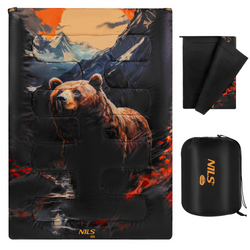 Śpiwór Turystyczny Ciepły Kempingowy Dwuosobowy 3w1 Z Pokrowcem 200x140 cm