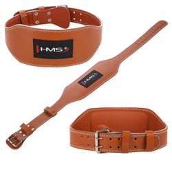 Pas Kulturystyczny Treningowy Lędźwiowy Skórzany Do Treningu Siłowego HMS