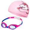 NILS Zestaw Okularki Pływackie Anti-Fog + Czepek Pływacki Na Basen Dla Dziecka