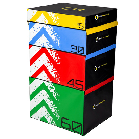 Skrzynie Plyometryczne Do Ćwiczeń Fitness Treningu Crossfit 4 szt. HMS