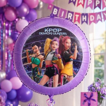 Balon Foliowy K-POP DEMON HUNTERS Dla Dziecka Na Urodziny Przyjęcie 18"