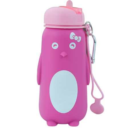 MERKAN Butelka Sportowa Bidon Silikonowy Składany Pingwin 500 ml