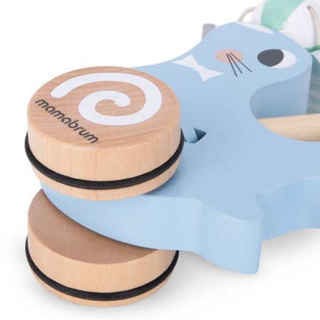 Drewniana Foka Z Kijem Do Pchania Pchacz Do Nauki Chodzenia Dla Dziecka