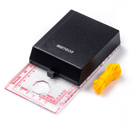 METEOR Magnetyczny Kompas Turystyczny Ze Składanym Lusterkiem + Sznurek