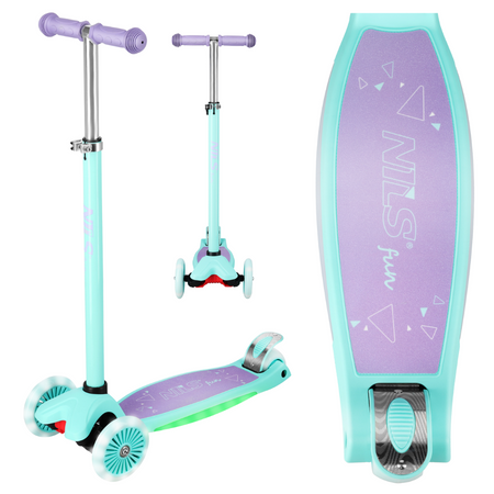 Hulajnoga Trójkołowa Dla Dzieci Balansowa Regulowana Świecące Kółka LED NILS