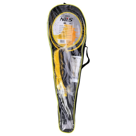 Zestaw Rakiety + Lotki + Siatka Do Gry W Badmintona Rekreacyjnej NILS