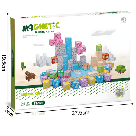 Klocki Magnetyczne Konstrukcyjne Zestaw 112 Elementów Edukacyjne Dla Dzieci