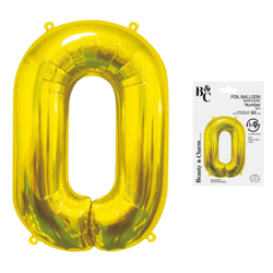 Balon Foliowy Na Urodziny Rocznicę Dekoracja Cyfra 0 Złota 85 cm Na Hel