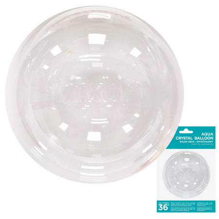 Balon Kryształowy Kula Transparentny Przezroczysty Aqua Foliowy Duży 36"