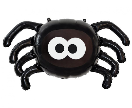 Balon Foliowy Czarny Uroczy Pająk Na Imprezę Halloween 89x47 cm GODAN