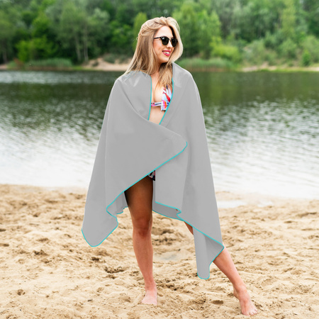 NILS Duży Ręcznik Szybkoschnący Z Mikrofibry Plażowy 180x100 cm + Zawieszka