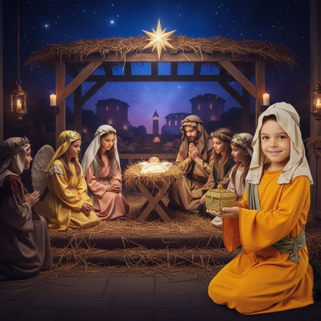 Pastuszek Kostium Przebranie Dla Chłopca Szata + Chustka Na Głowę GODAN