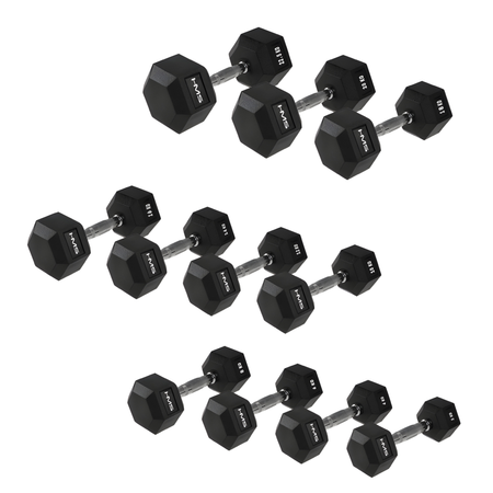 Hantle Hexagonalnych Gumowane Do Ćwiczeń Treningu Siłowego Zestaw 2x6 kg