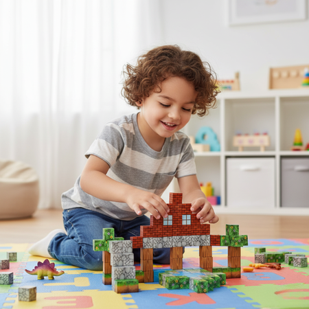 Klocki Magnetyczne Konstrukcyjne Zestaw 99 Elementów Edukacyjne Dla Dzieci