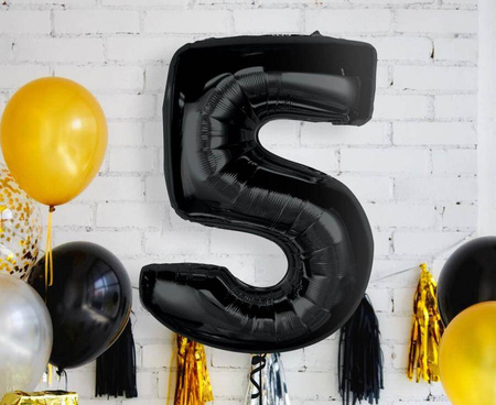 Balony Foliowe Czarne Metaliczne Dekoracja Na Urodziny 50 Lat 92 cm GODAN