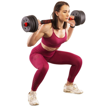 HMS Zestaw Sztangielki Hantle Regulowane 2x15 kg + Sztanga