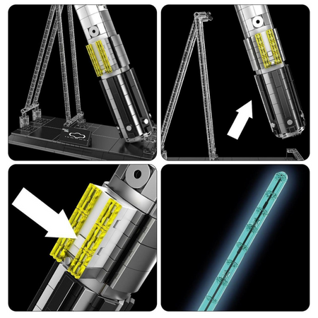 Klocki Konstrukcyjne Miecz Świetlny Świecący Laserowy 1089 Elementów MOULD KING