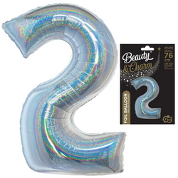 Balon Foliowy Na Urodziny Rocznicę Dekoracja Duży GODAN Cyfra 2 76 cm