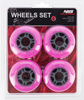 Kółka Do Łyżworolek Kauczukowe Zestaw 4 szt. Różowe 90 mm Nils Extreme