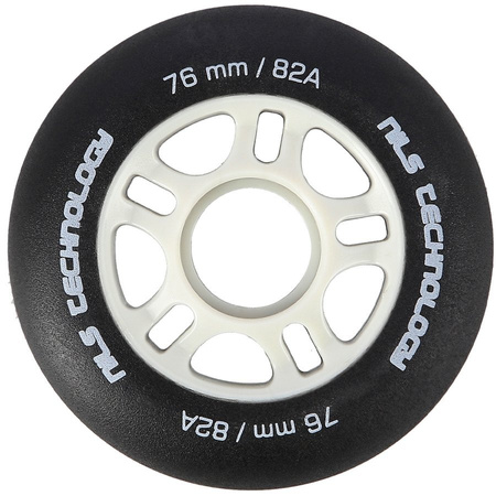 Kółka Do Łyżworolek Kauczukowe Zestaw 4 szt. Czarne Matowe 76 mm NILS