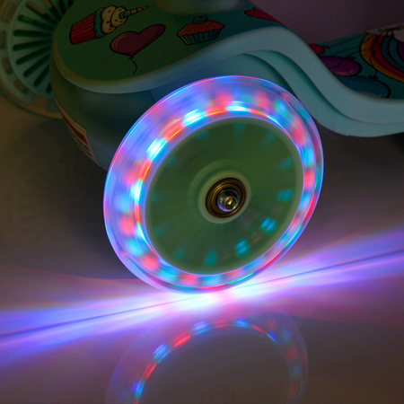 Hulajnoga Trójkołowa Dla Dzieci Balansowa Składana Świecące Kółka LED METEOR