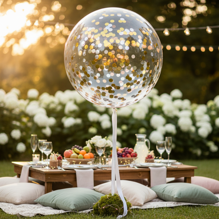 Balon Kryształowy Kula Transparentny Przezroczysty Aqua Foliowy Duży 36"