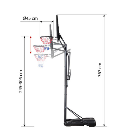 NILS Kosz Tablica Obręcz + Stojak Do Koszykówki